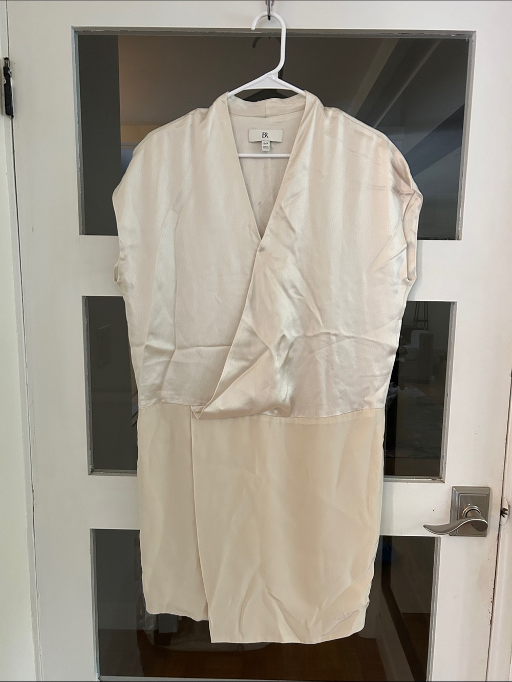 BB Dakota Ivory Satin Wrap Dress